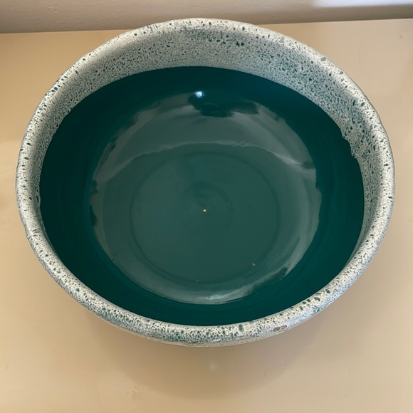 Vintage Oven Ware Drip Glaze Green Mixing Bowl - Picture 3 of 12